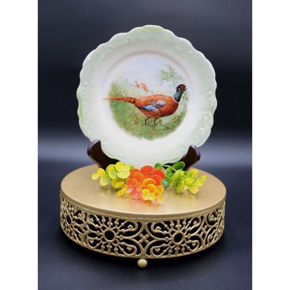 Antique Greiner & Herda, Hand Painted Pheasant Porecelain Plate.